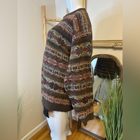 Eddie Bauer Men's Wool Blend Fair Isle Crewneck Sweater Medium VINTAGE AKA - Picture 6 of 8